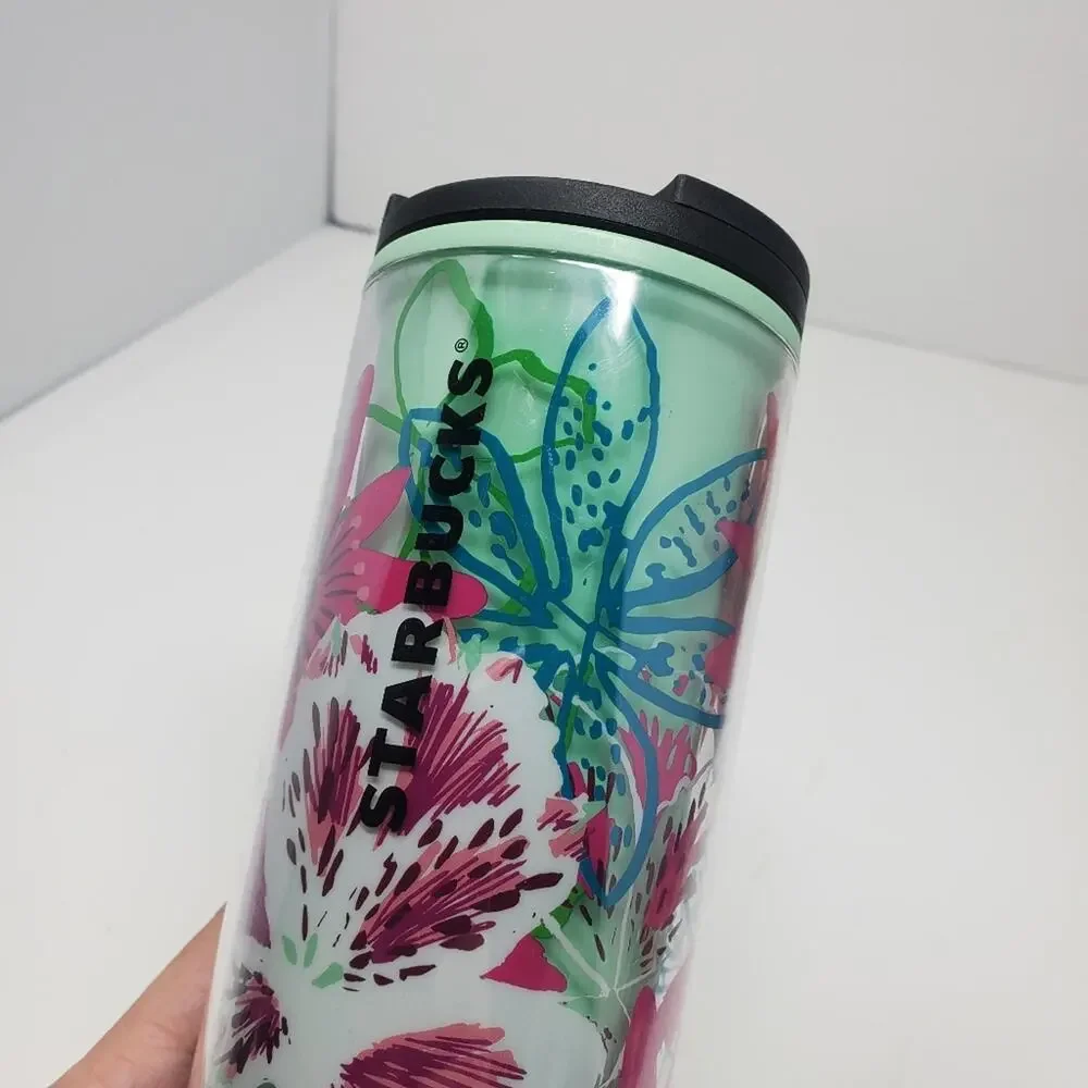 Starbucks Plastic Floral travel mug Large 20 oz New with tags